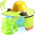 Hard Hat Sun Shade with Dual Solar Fans, Neck Cover & Arm Sleeves